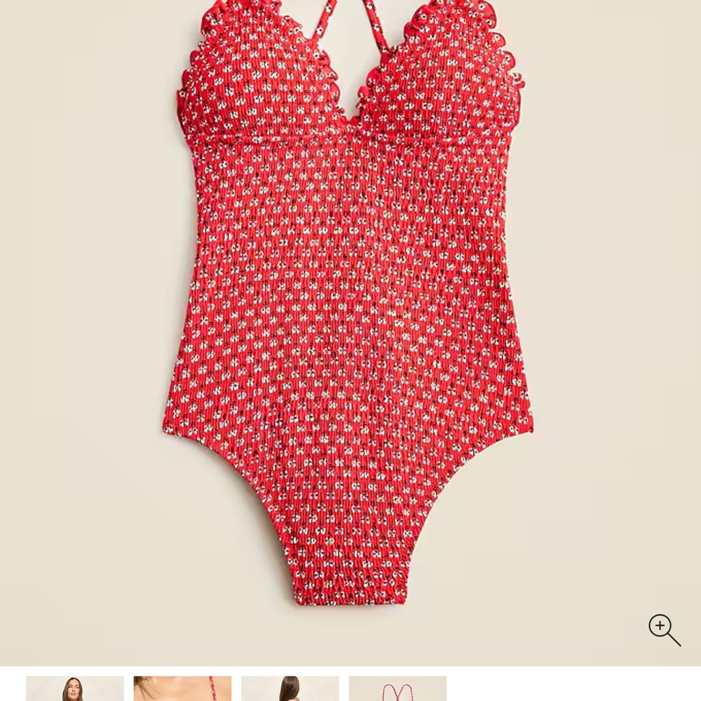 NWT 2025 J. Crew Red Floral One-Piece Swimsuit
